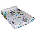 Unicorns-rainbows-seamless-pattern Fitted Sheet (California King Size) View2