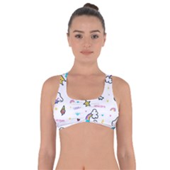 Unicorns-rainbows-seamless-pattern Got No Strings Sports Bra