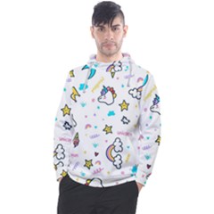 Unicorns-rainbows-seamless-pattern Men s Pullover Hoodie