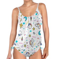 Unicorns-rainbows-seamless-pattern Tankini Set by Jancukart