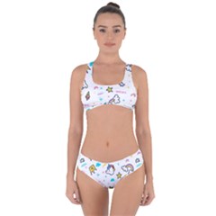 Unicorns-rainbows-seamless-pattern Criss Cross Bikini Set