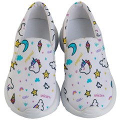 Unicorns-rainbows-seamless-pattern Kids Lightweight Slip Ons