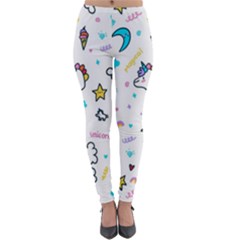 Unicorns-rainbows-seamless-pattern Lightweight Velour Leggings