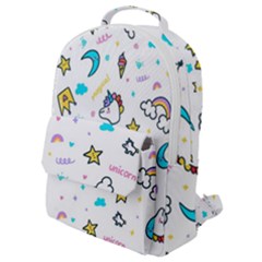 Unicorns-rainbows-seamless-pattern Flap Pocket Backpack (small)