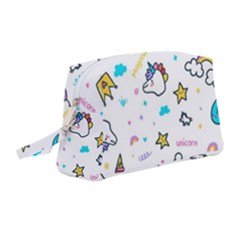 Unicorns-rainbows-seamless-pattern Wristlet Pouch Bag (medium)