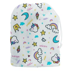 Unicorns-rainbows-seamless-pattern Drawstring Pouch (3xl)