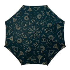 Dark-seamless-pattern-symbols-landmarks-signs-egypt -- Golf Umbrellas