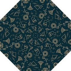 Dark-seamless-pattern-symbols-landmarks-signs-egypt -- Hook Handle Umbrellas (large)