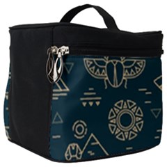 Dark-seamless-pattern-symbols-landmarks-signs-egypt -- Make Up Travel Bag (big)