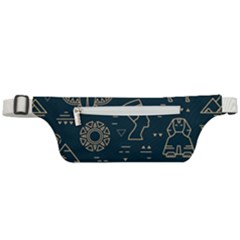 Dark-seamless-pattern-symbols-landmarks-signs-egypt -- Active Waist Bag