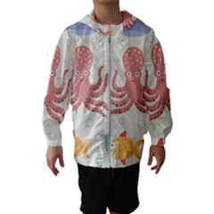 Underwater-seamless-pattern-light-background-funny Kids  Hooded Windbreaker