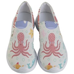 Underwater-seamless-pattern-light-background-funny Women s Lightweight Slip Ons by Jancukart