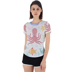 Underwater-seamless-pattern-light-background-funny Back Cut Out Sport Tee