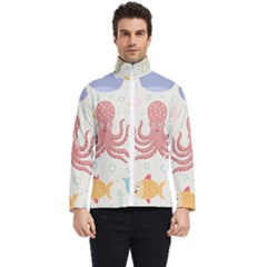 Underwater-seamless-pattern-light-background-funny Men s Bomber Jacket