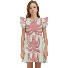 Underwater-seamless-pattern-light-background-funny Kids  Winged Sleeve Dress