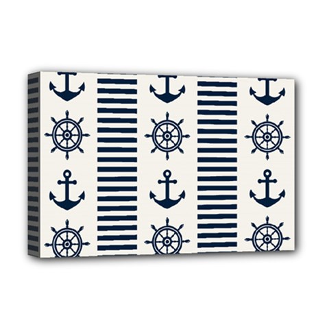 Nautical-seamless-pattern-vector-illustration Deluxe Canvas 18  X 12  (stretched) by Jancukart