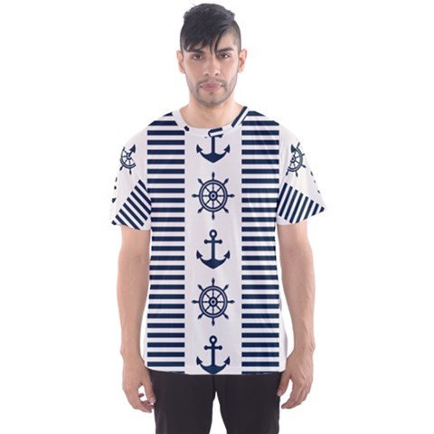 Nautical-seamless-pattern-vector-illustration Men s Sport Mesh Tee by Jancukart