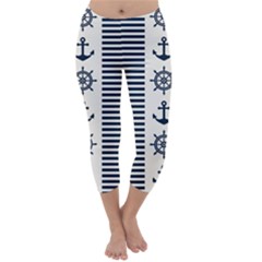 Nautical-seamless-pattern-vector-illustration Capri Winter Leggings 