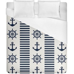 Nautical-seamless-pattern-vector-illustration Duvet Cover (california King Size) by Jancukart