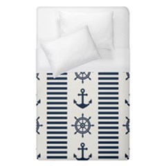 Nautical-seamless-pattern-vector-illustration Duvet Cover (single Size) by Jancukart