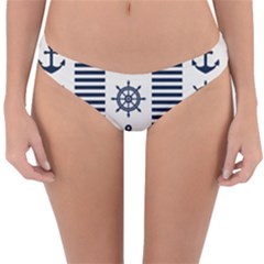 Nautical-seamless-pattern-vector-illustration Reversible Hipster Bikini Bottoms