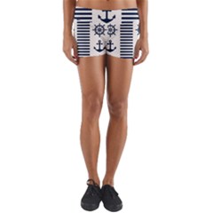 Nautical-seamless-pattern-vector-illustration Yoga Shorts