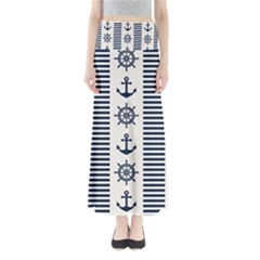 Nautical-seamless-pattern-vector-illustration Full Length Maxi Skirt by Jancukart