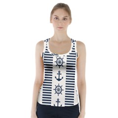 Nautical-seamless-pattern-vector-illustration Racer Back Sports Top