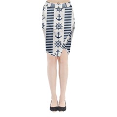 Nautical-seamless-pattern-vector-illustration Midi Wrap Pencil Skirt