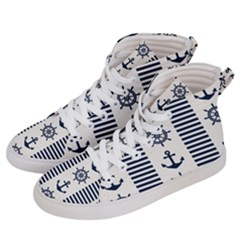 Nautical-seamless-pattern-vector-illustration Women s Hi-top Skate Sneakers