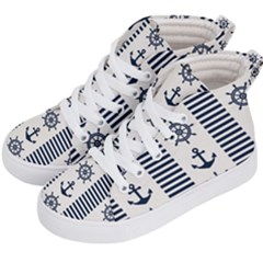 Nautical-seamless-pattern-vector-illustration Kids  Hi-top Skate Sneakers