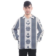 Nautical-seamless-pattern-vector-illustration Men s Half Zip Pullover