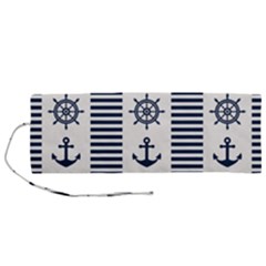 Nautical-seamless-pattern-vector-illustration Roll Up Canvas Pencil Holder (m)