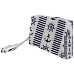 Nautical-seamless-pattern-vector-illustration Wristlet Pouch Bag (small)