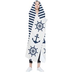 Nautical-seamless-pattern-vector-illustration Wearable Blanket