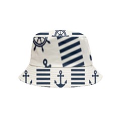 Nautical-seamless-pattern-vector-illustration Inside Out Bucket Hat (kids)