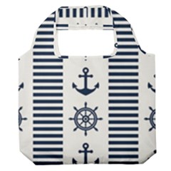 Nautical-seamless-pattern-vector-illustration Premium Foldable Grocery Recycle Bag