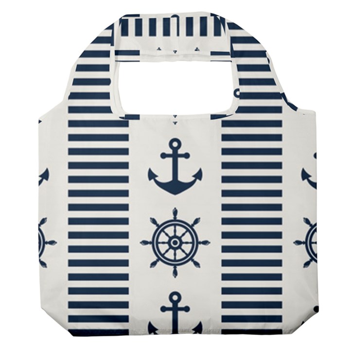 Nautical-seamless-pattern-vector-illustration Premium Foldable Grocery Recycle Bag