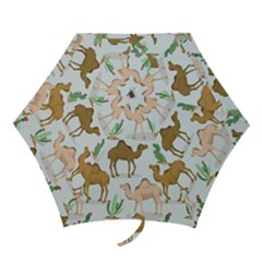 Camels-cactus-desert-pattern Mini Folding Umbrellas