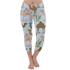 Camels-cactus-desert-pattern Capri Winter Leggings 