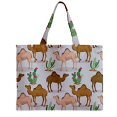 Camels-cactus-desert-pattern Zipper Mini Tote Bag