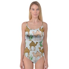 Camels-cactus-desert-pattern Camisole Leotard 