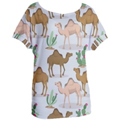 Camels-cactus-desert-pattern Women s Oversized Tee