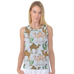 Camels-cactus-desert-pattern Women s Basketball Tank Top