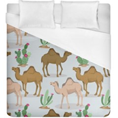 Camels-cactus-desert-pattern Duvet Cover (king Size) by Jancukart