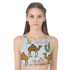 Camels-cactus-desert-pattern Tank Bikini Top