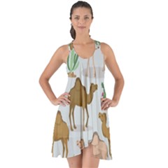 Camels-cactus-desert-pattern Show Some Back Chiffon Dress