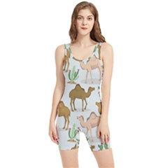 Camels-cactus-desert-pattern Women s Wrestling Singlet