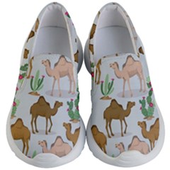 Camels-cactus-desert-pattern Kids Lightweight Slip Ons by Jancukart