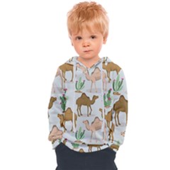 Camels-cactus-desert-pattern Kids  Overhead Hoodie by Jancukart